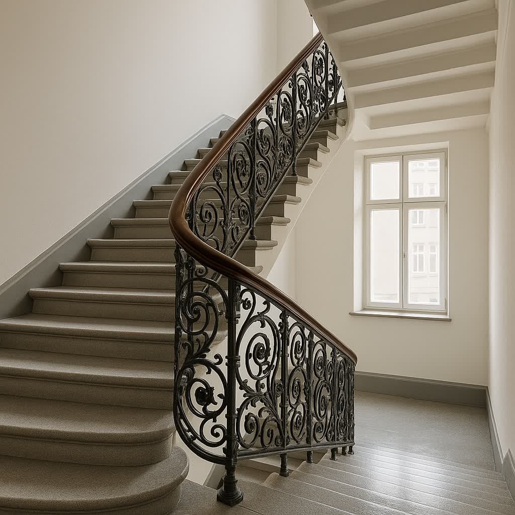 Gereinigtes Treppenhaus, Berliner Mehrfamilienhaus